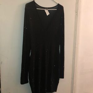 Fashion nova black rhinestone stones